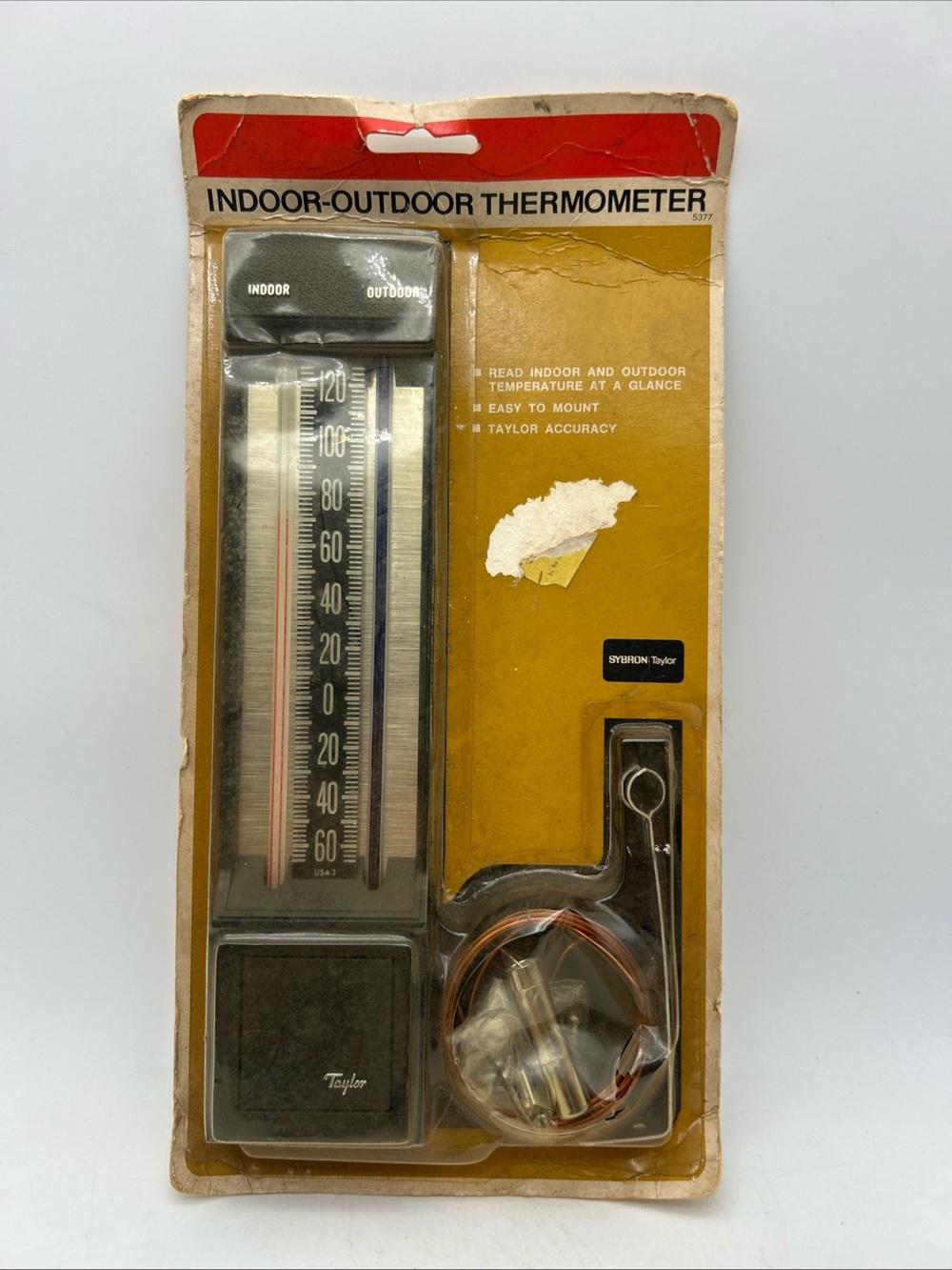 Vintage New Taylor Indoor/Outdoor Thermometer #5377
